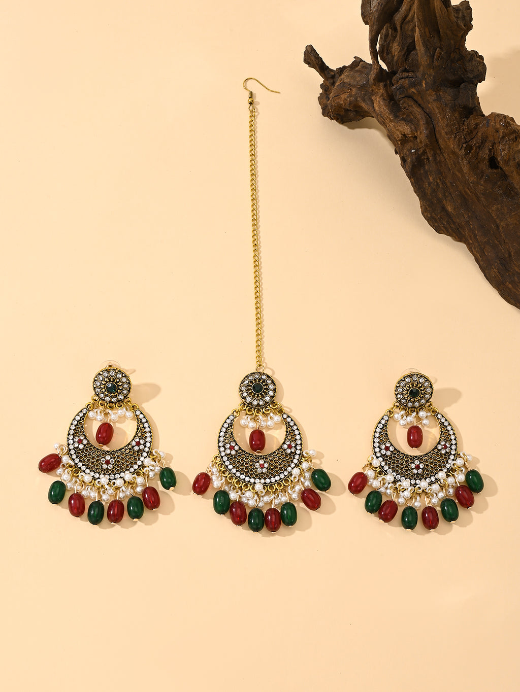 BB0035 Tikka with Earrings Necklace set for outfits Jewelry set Chocker set for Woman