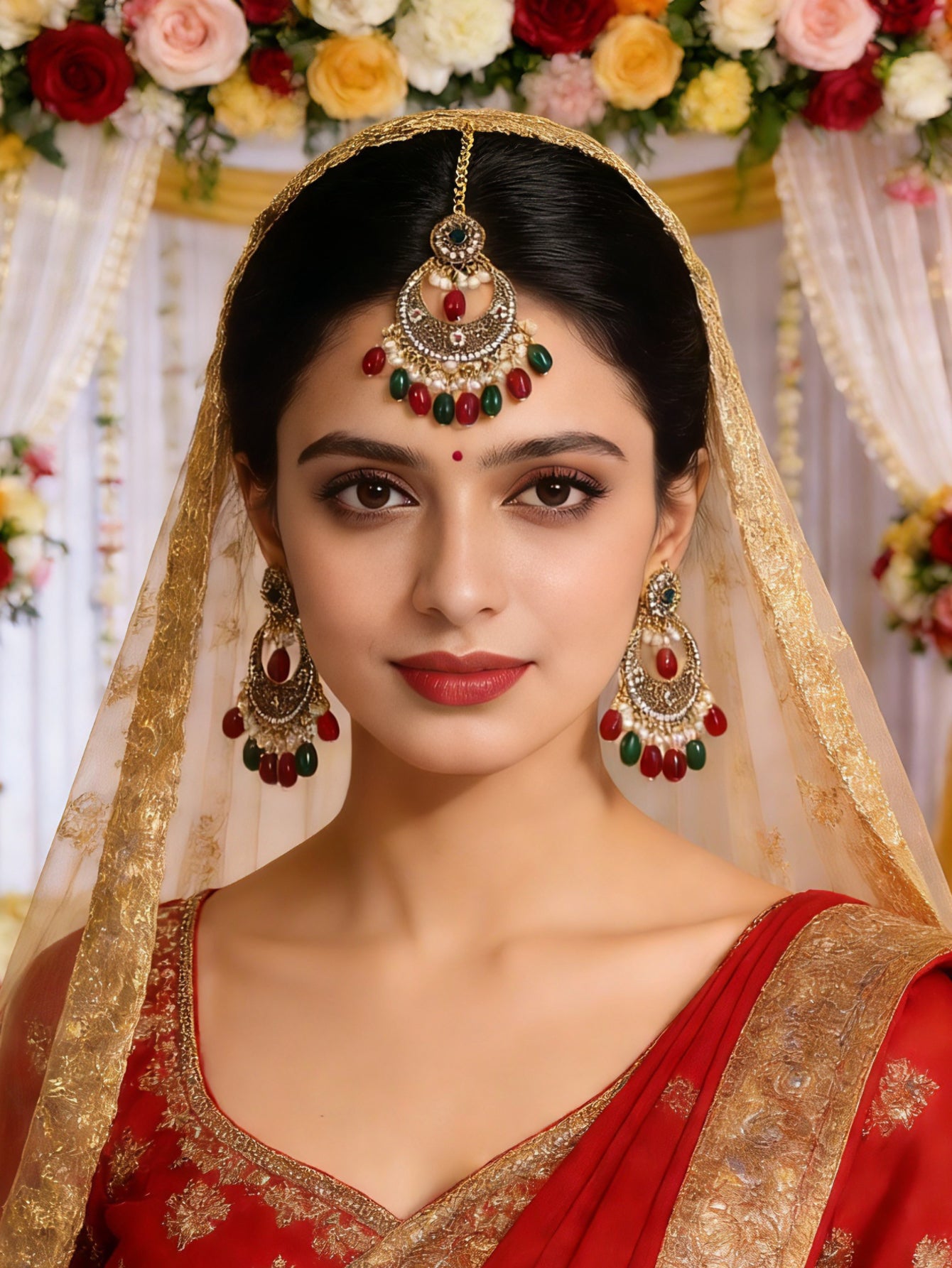 BB0035 Tikka with Earrings Necklace set for outfits Jewelry set Chocker set for Woman