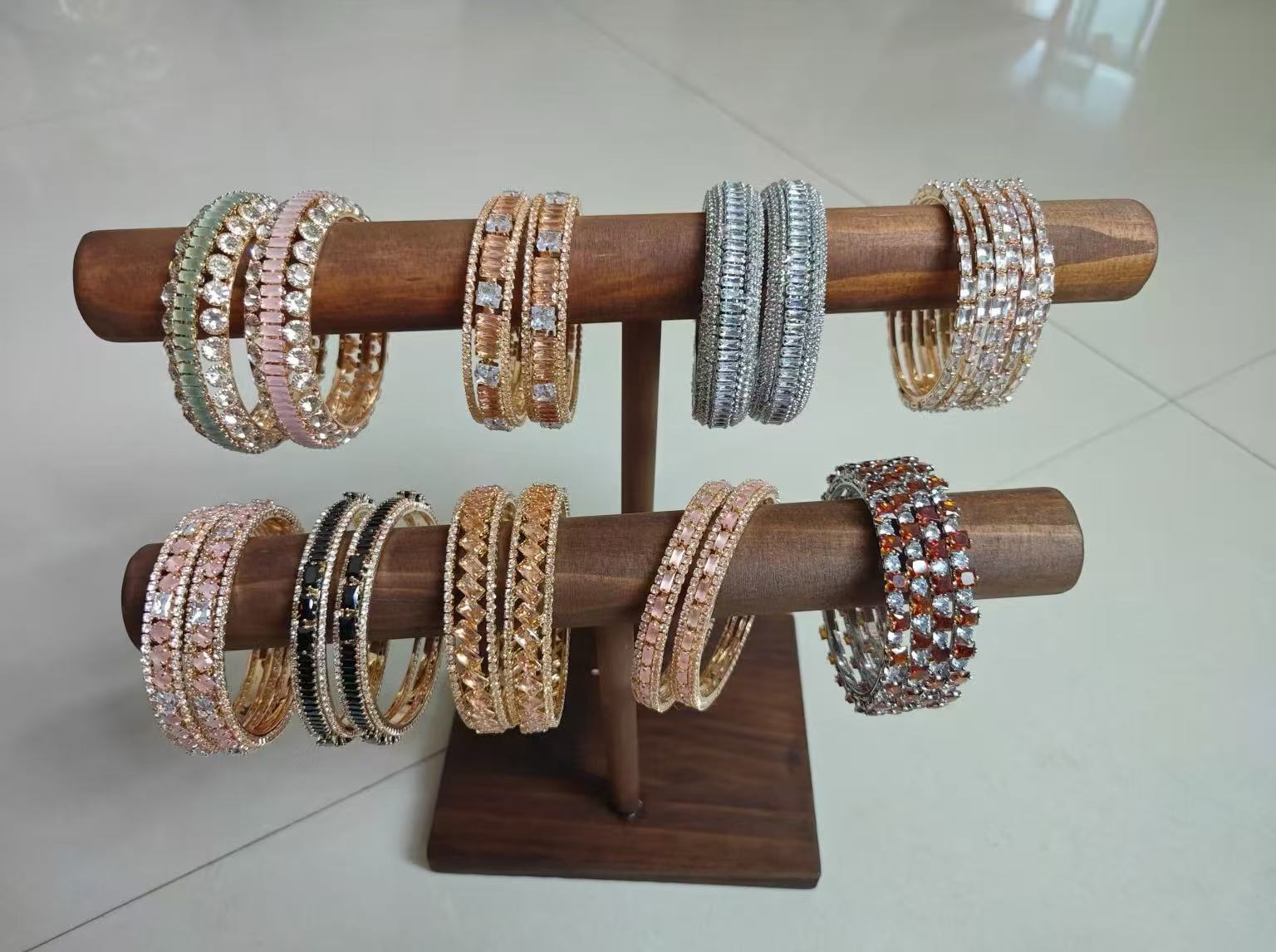 BB0048 2pcs CZ Zircon bangles sets bracelet for Woman
