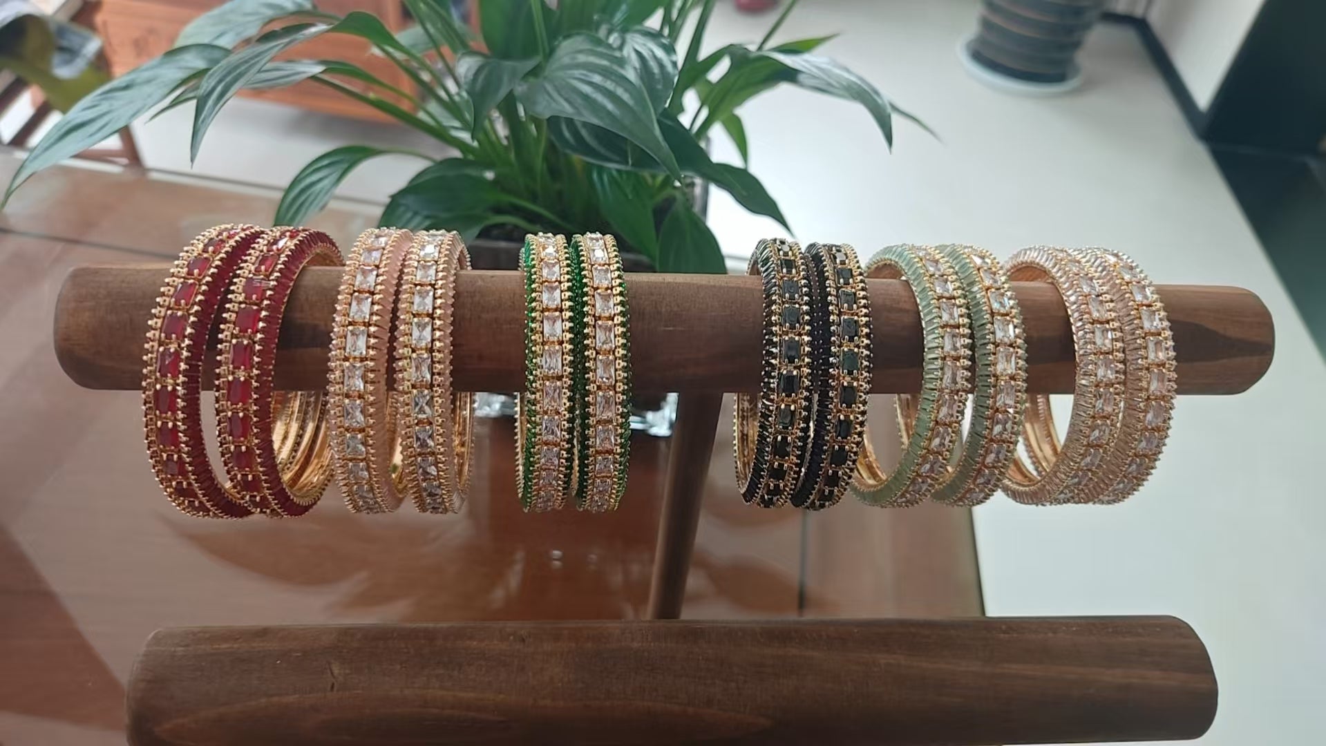 BB0052 2pcs CZ Zircon bangles sets bracelet for Woman