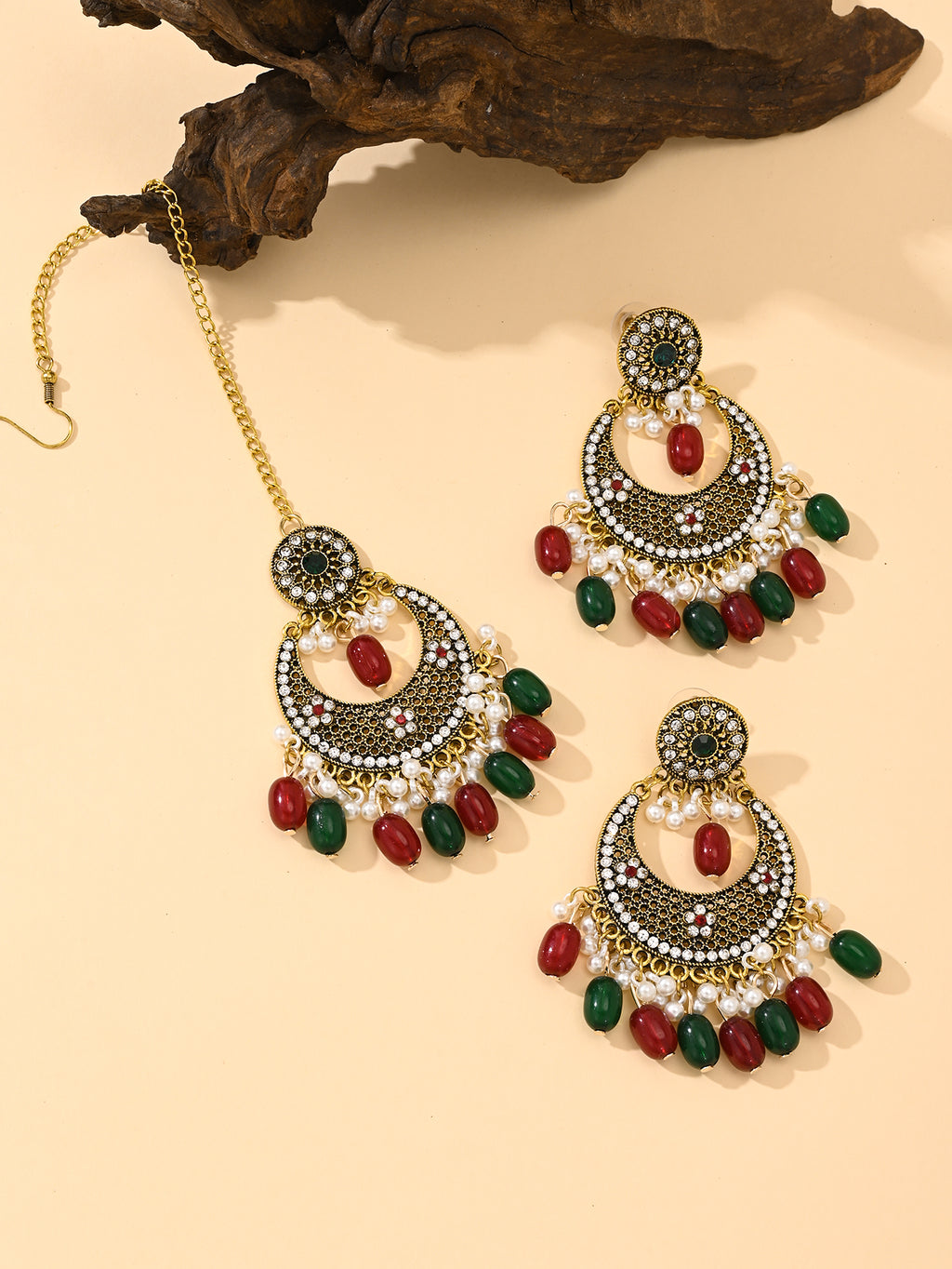 BB0035 Tikka with Earrings Necklace set for outfits Jewelry set Chocker set for Woman