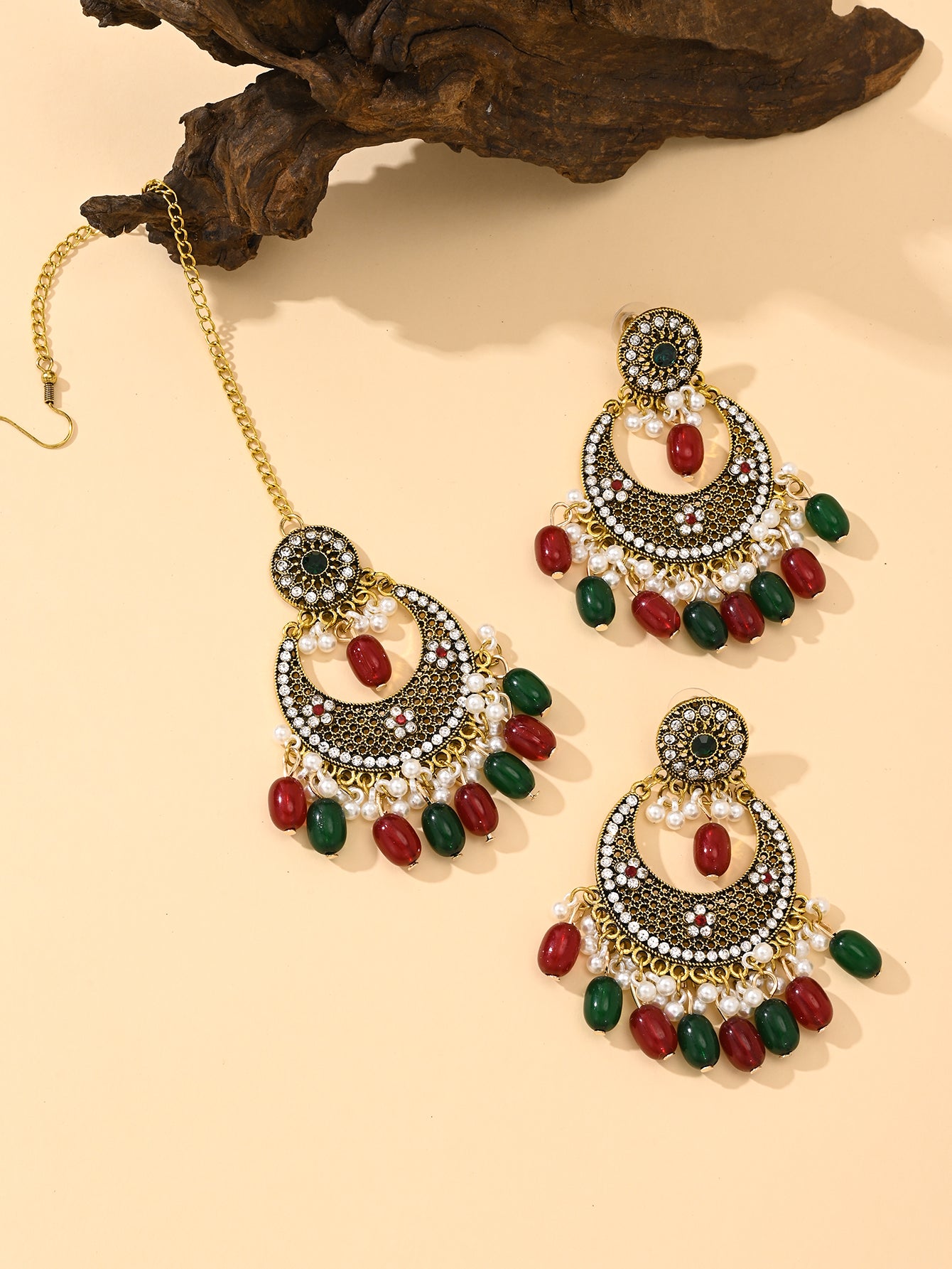 BB0035 Tikka with Earrings Necklace set for outfits Jewelry set Chocker set for Woman