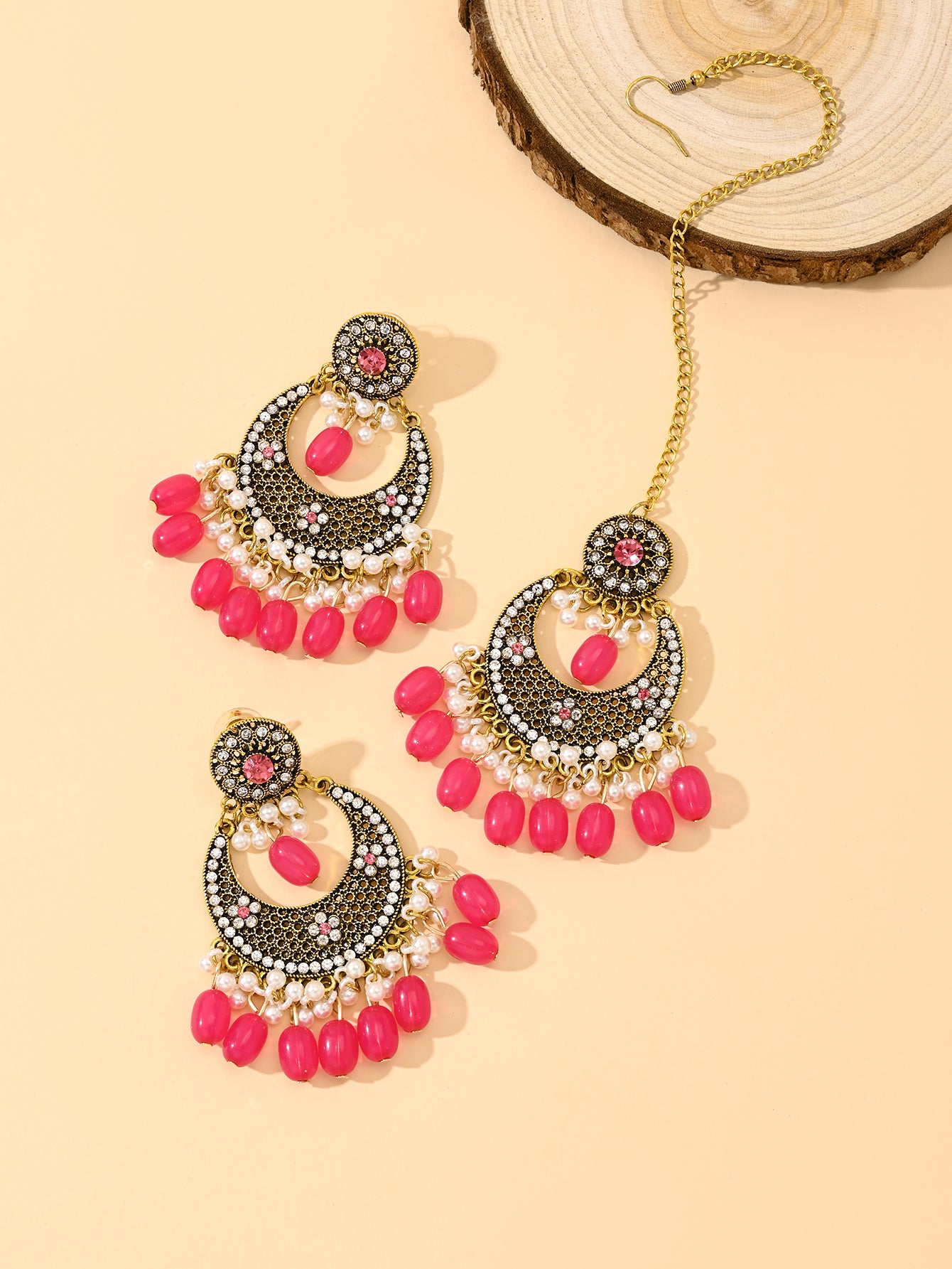 BB0035 Tikka with Earrings Necklace set for outfits Jewelry set Chocker set for Woman