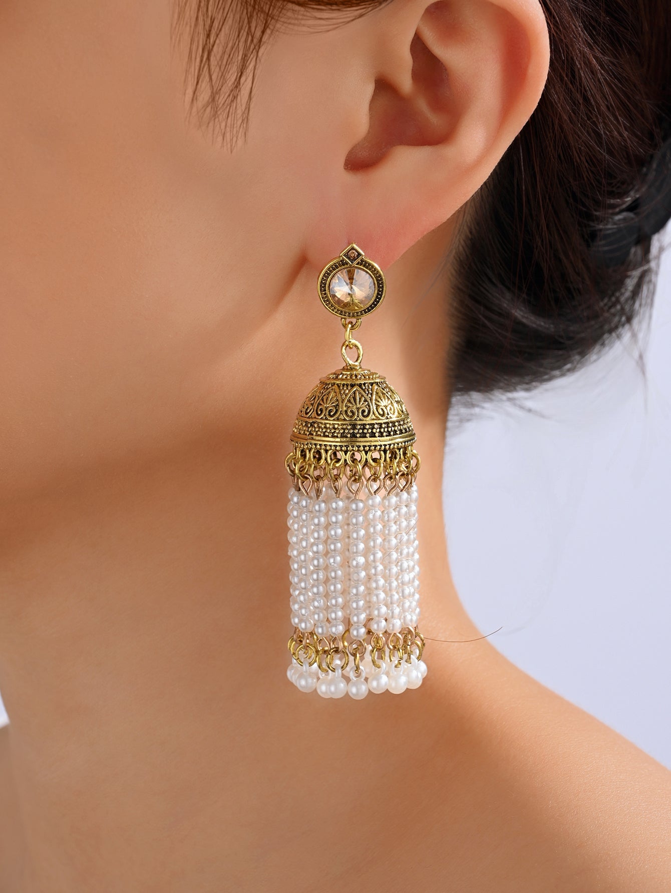 BB0023 Long Jhumka Earrings Ethnic Earrings Vintage Earrings
